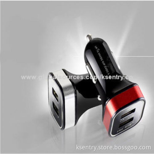 Best Quality Aluminum Alloy Ring Dual-USB Car Charger (2.1A), CE, RoHS Marks